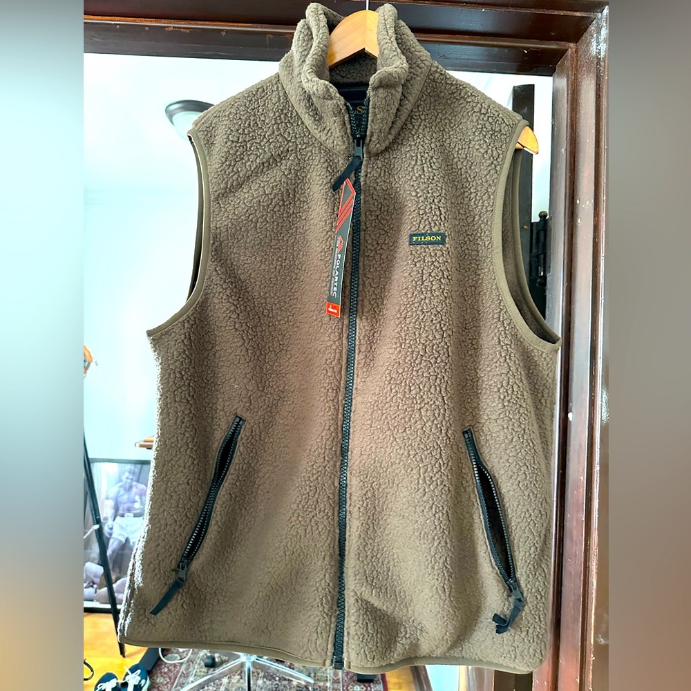 Filson Sherpa Fleece Vest - Men’s Large - Brown (Root) Color - NWT